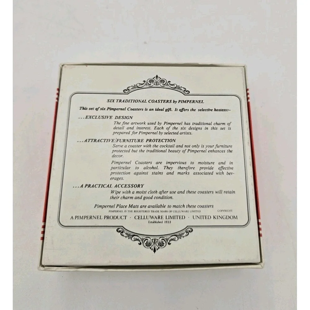 Vintage Pimpernel Cork Backed Placemats And Coasters English Inns